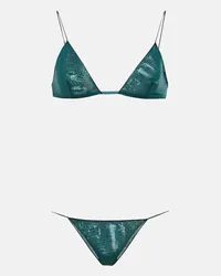 Oséree Oséree Reggiseno e slip con lamé Blu