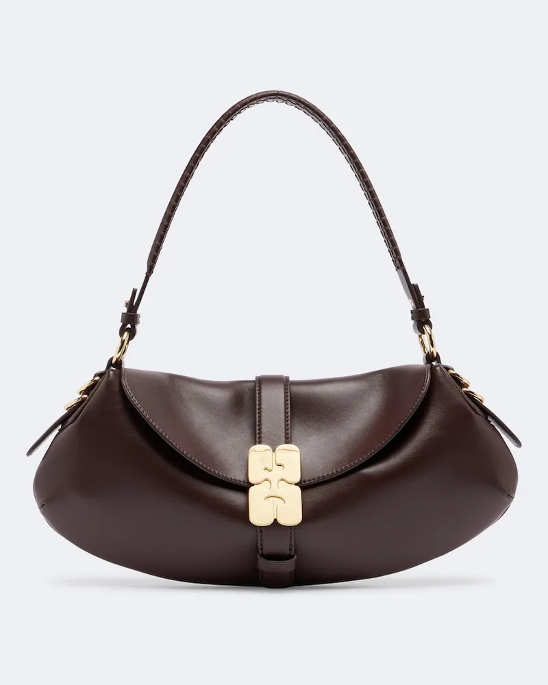 Ganni Borsa a spalla B-Kat Small Marrone
