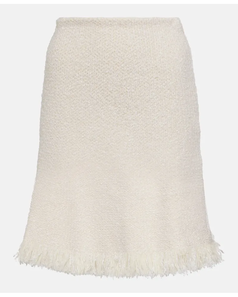 Chloé ChloÃ© Minigonna in bouclÃ© con frange Bianco