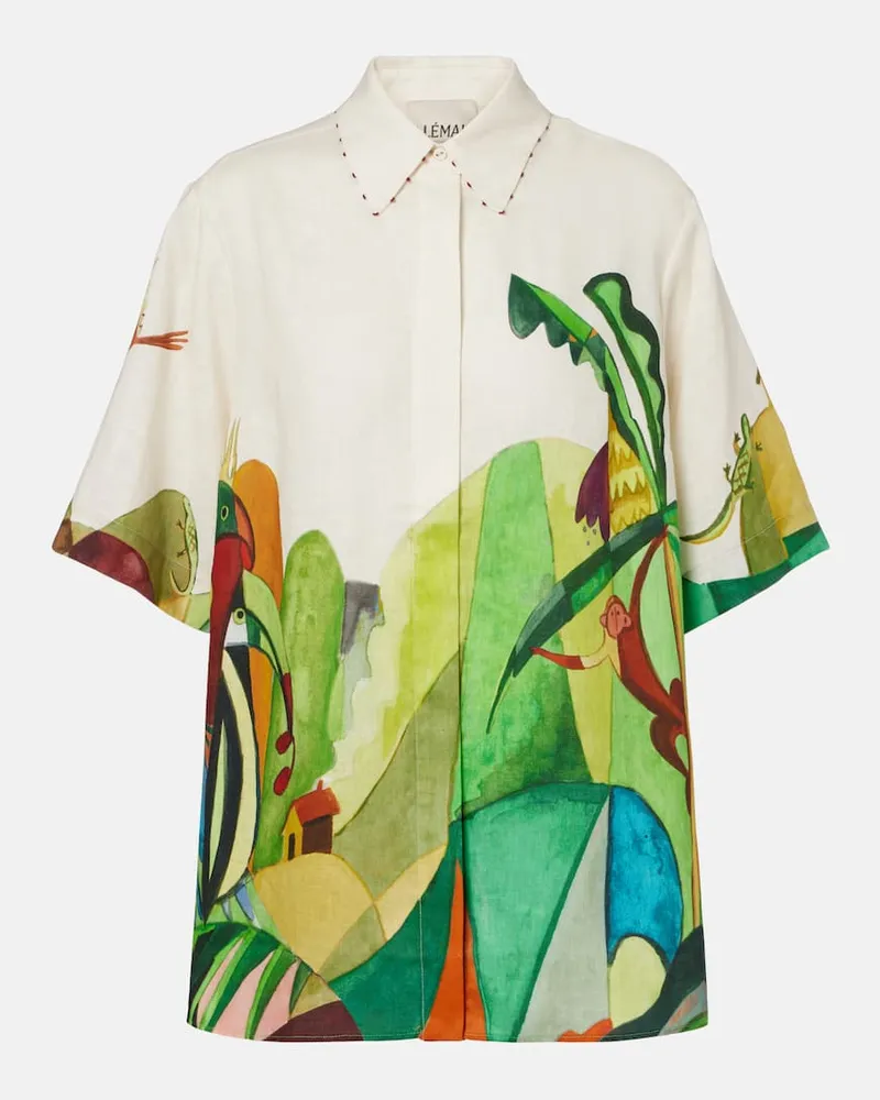 ALEMAIS AlÃ©mais x Mokshini - Camicia bowling in lino Multicolore