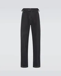 Balenciaga Pantaloni regular in canvas di cotone Nero