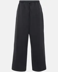 Acne Studios Pantaloni sportivi a gamba larga in cotone Nero