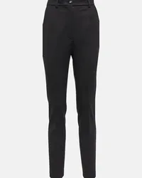 Dolce & Gabbana Pantaloni slim in jersey a vita alta Nero