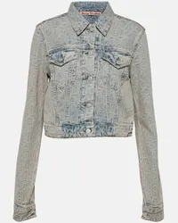 Acne Studios Giacca di jeans cropped in jacquard Blu