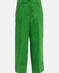 Max Mara Pantaloni cropped Rebecca in lino Verde