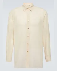 AURALEE Camicia Oxford in organza di cotone Beige