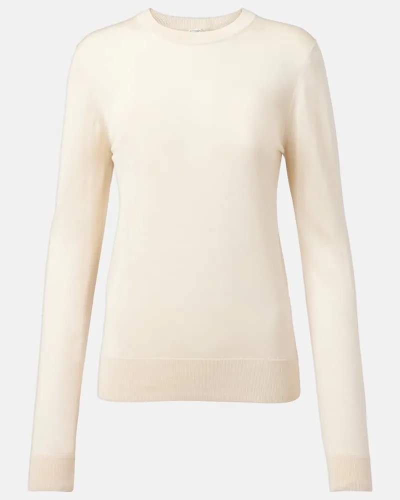 Totême Pullover in misto seta Bianco