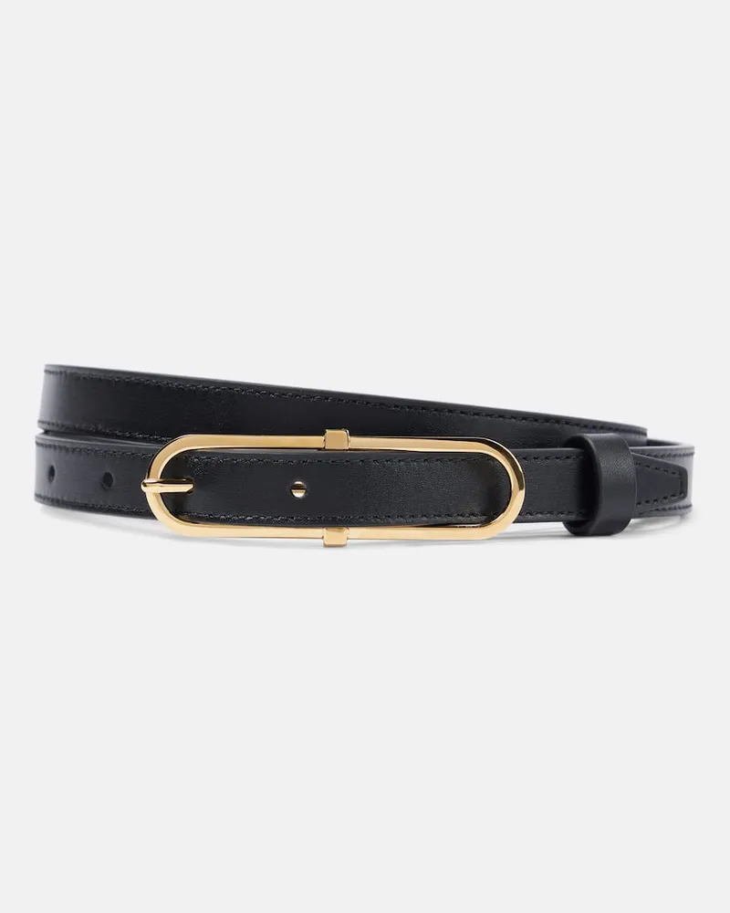 The Row Cintura Hermine in pelle Nero