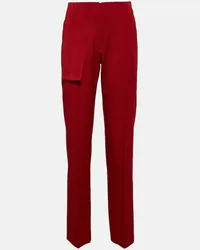 Victoria Beckham Pantaloni regular a vita alta Rosso