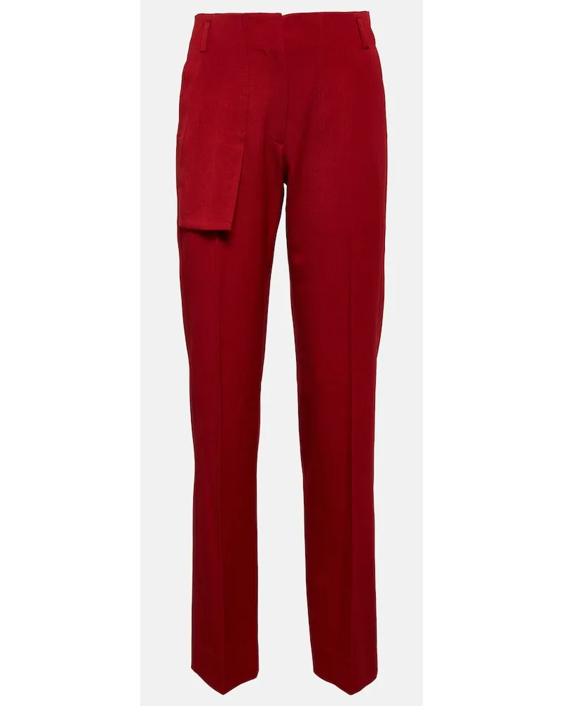 Victoria Beckham Pantaloni regular a vita alta Rosso