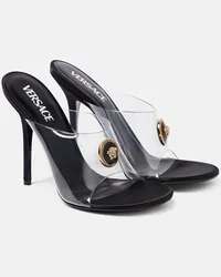 Versace Sandali Medusa in pelle e PVC Nero