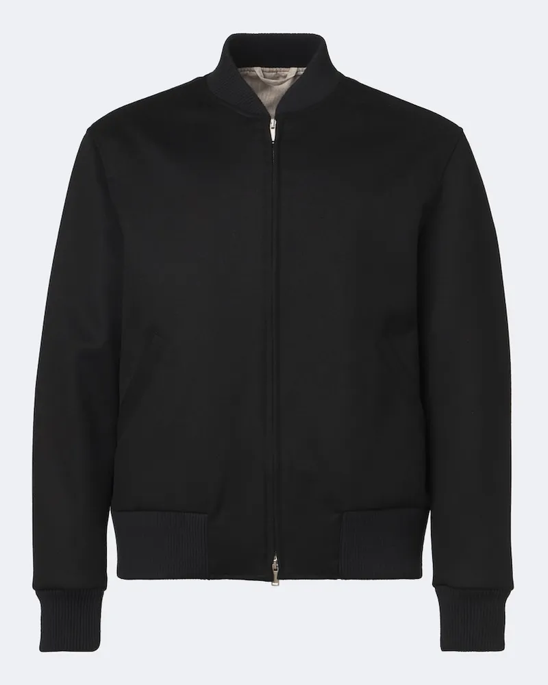 LARDINI Bomber in lana vergine Nero