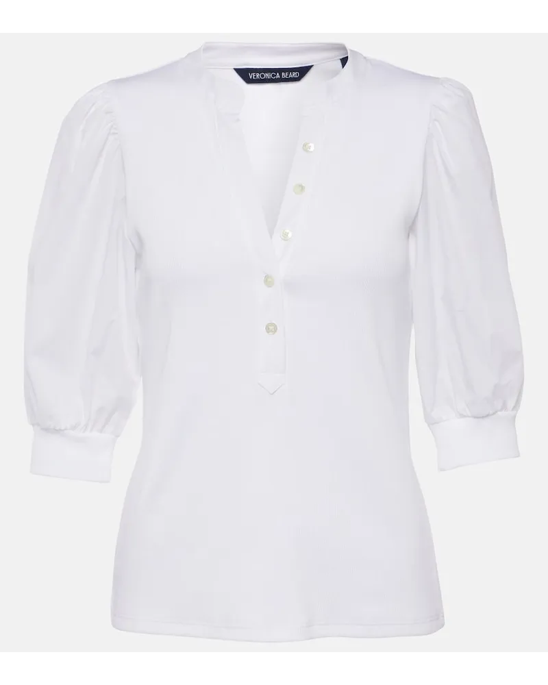 Veronica Beard Top Coralee in misto cotone Bianco