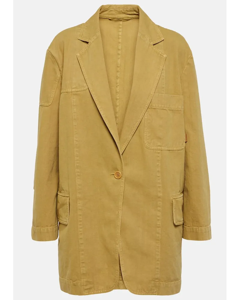 Max Mara Blazer oversize Dizzy in canvas Giallo