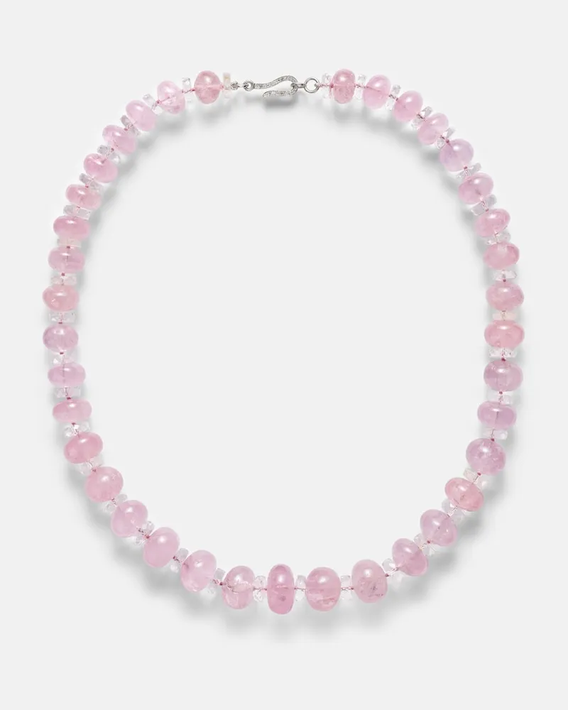 Ileana Makri Collana con morganite, topazio bianco e diamanti Multicolore