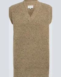 Maison Margiela Gilet in misto lana e cashmere Marrone