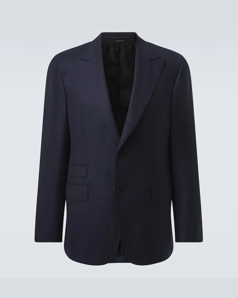 Dunhill Blazer in lana Blu