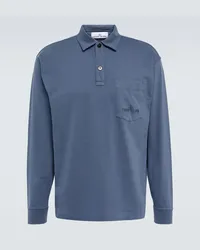 Stone Island Polo in cotone a maniche lunghe Blu