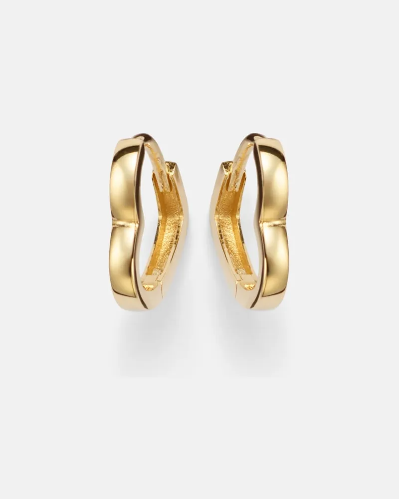 Stone & Strand Orecchini huggie Heart in oro 14kt (585/1000 Oro