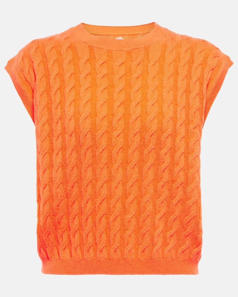 Jardin des Orangers Gilet in cashmere a trecce Arancione