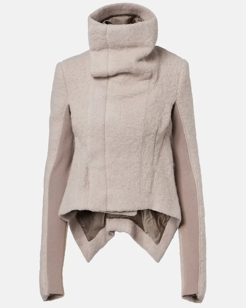 Rick Owens Giacca asimmetrica in misto alpaca e lana Grigio