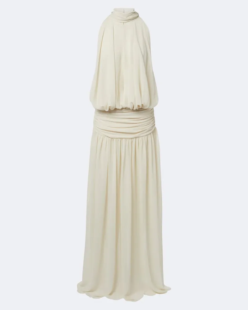 De La Vali Abito lungo Cruz in chiffon Bianco