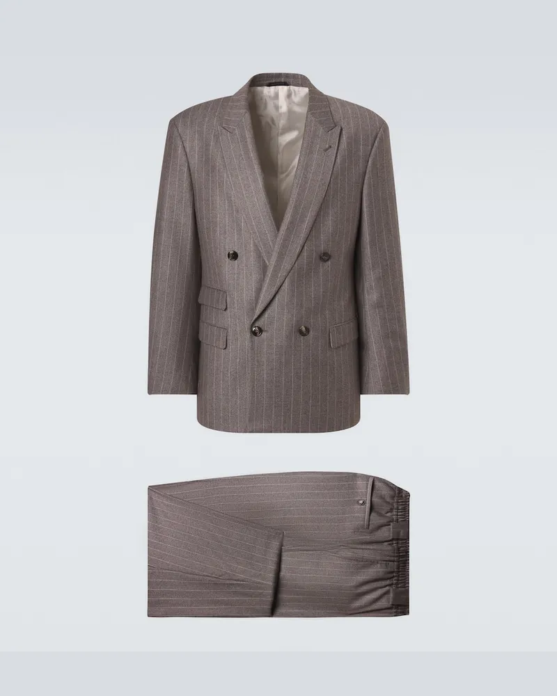Giorgio Armani Abito gessato in lana vergine Grigio