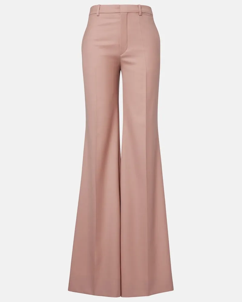 Chloé Chloé Pantaloni flared in lana vergine Rosa