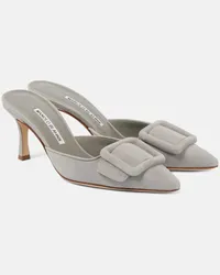 Manolo Blahnik Mules Maysale in suede Grigio