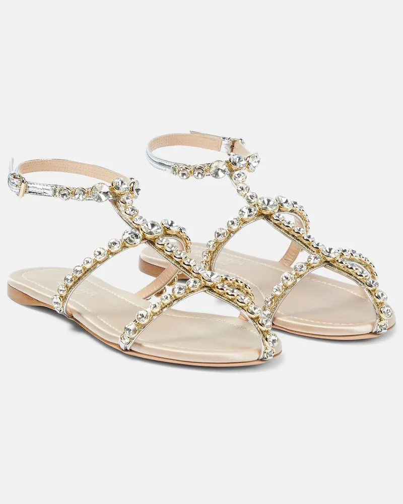 Giambattista Valli Sandali Maharan in pelle con decorazioni Argento