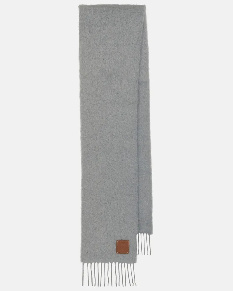 Loewe Sciarpa in misto mohair e lana Grigio