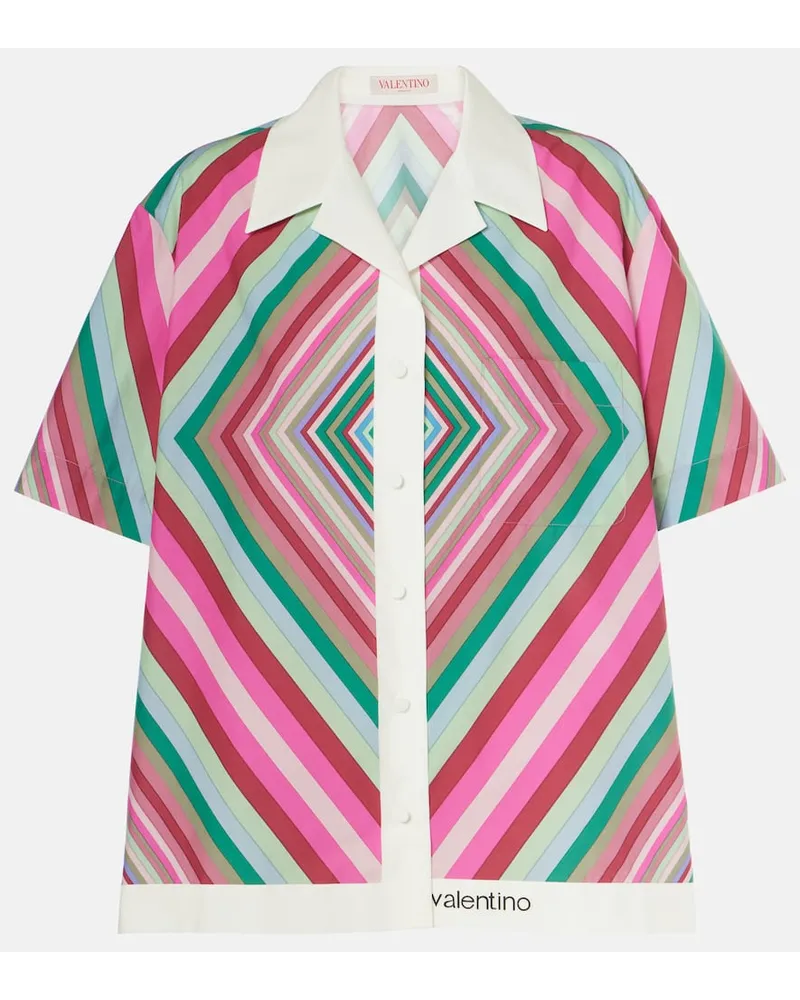 Valentino Garavani Camicia in popeline di cotone con stampa Multicolore