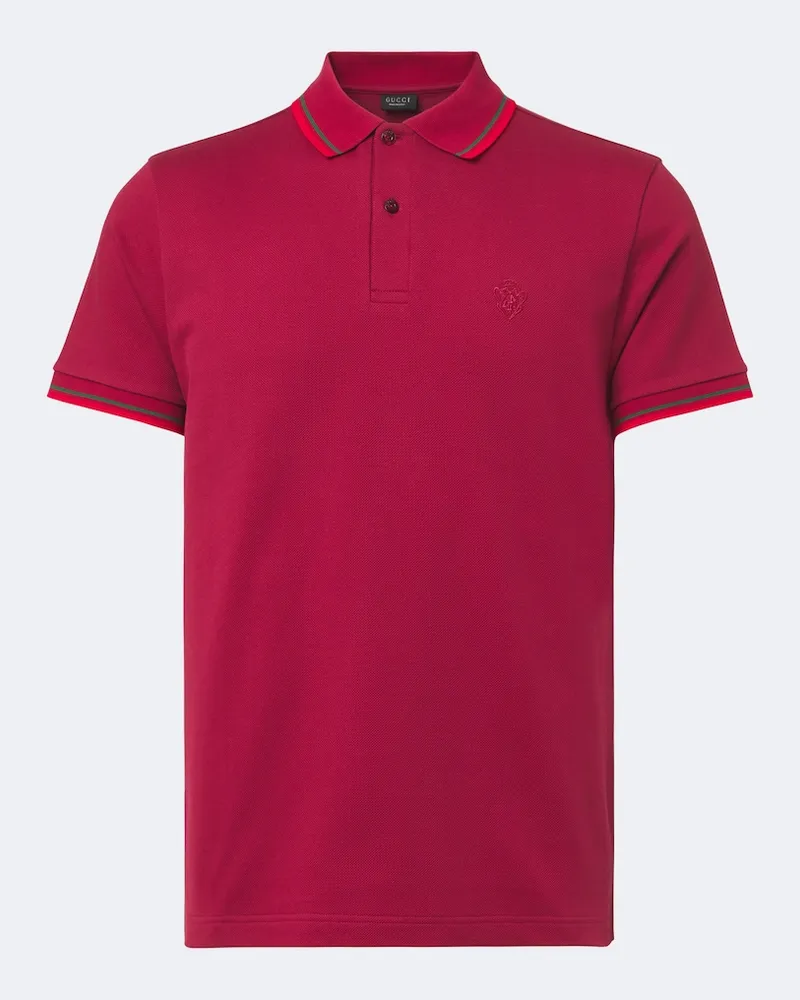 Gucci Polo in piqué di misto cotone Rosso