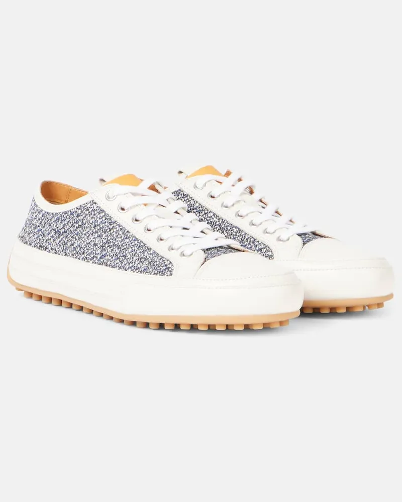 TOD'S Sneakers in tweed e pelle Bianco