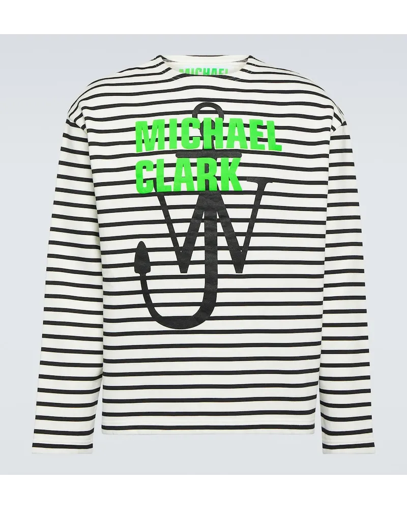 J.W.Anderson x Michael Clark - Felpa in jersey di cotone a righe Multicolore