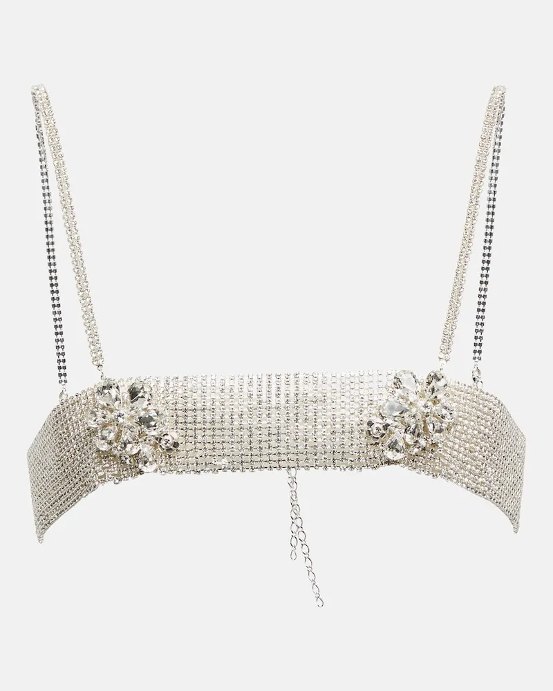 Magda Butrym Bralettes Bandeau con cristalli Argento