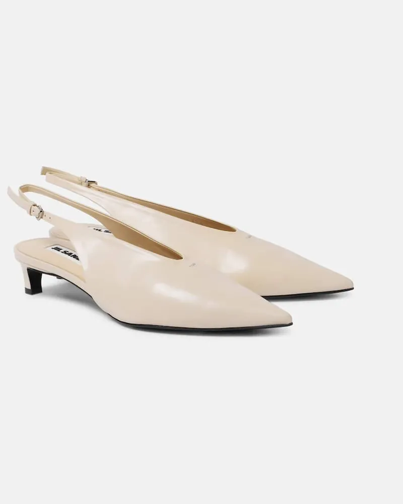 Jil Sander Pumps slingback in pelle Bianco