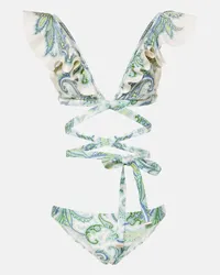 Zimmermann Bikini Ottie con stampa Verde