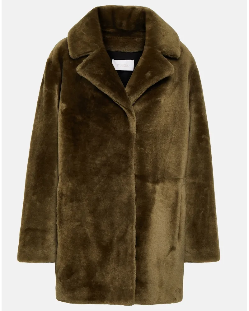 Yves Salomon Cappotto in shearling Verde