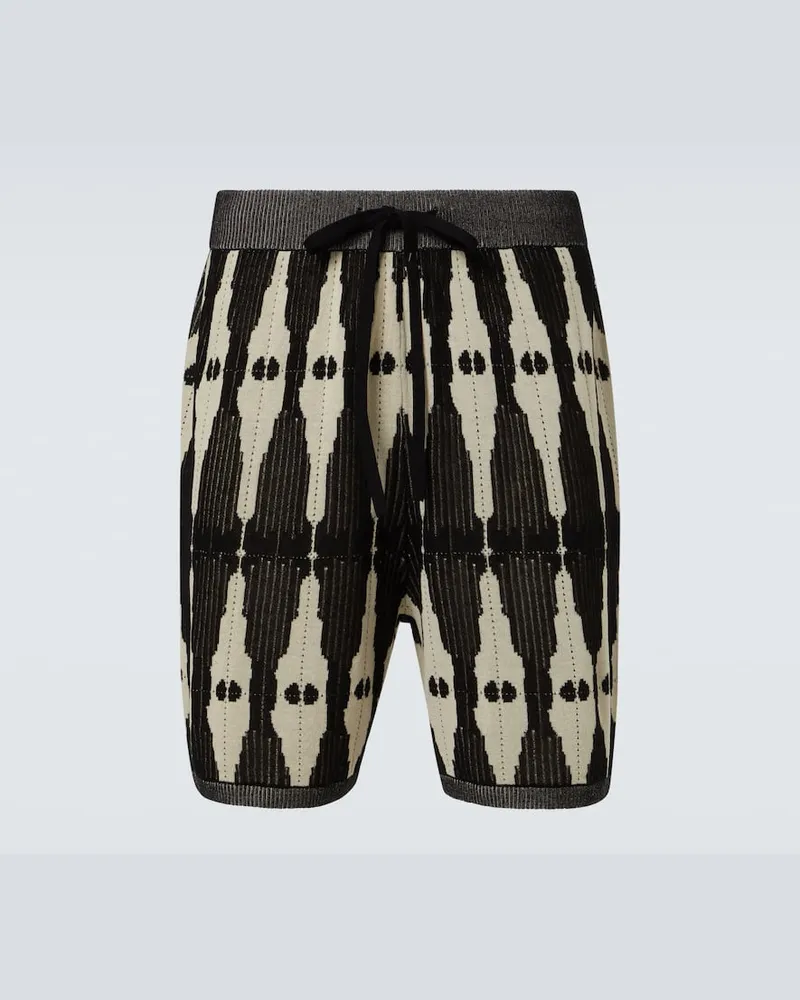 COMMAS Shorts Ritual in maglia jacquard Nero