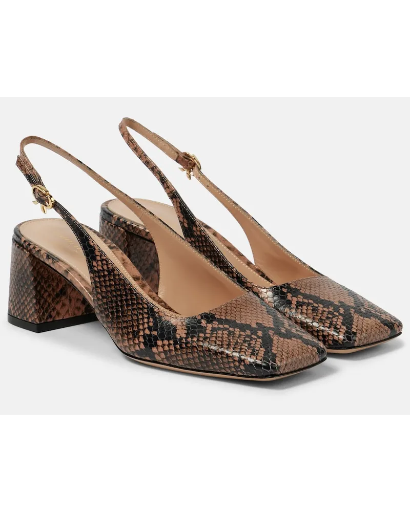 Gianvito Rossi Pumps slingback Borneo in pelle Marrone