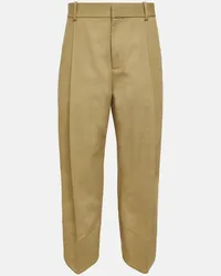 Bottega Veneta Pantaloni regular in twill di cotone Beige