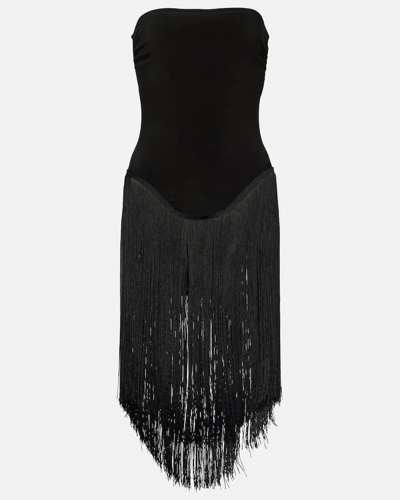 Norma Kamali Miniabito Fringe Bishop 18 Nero