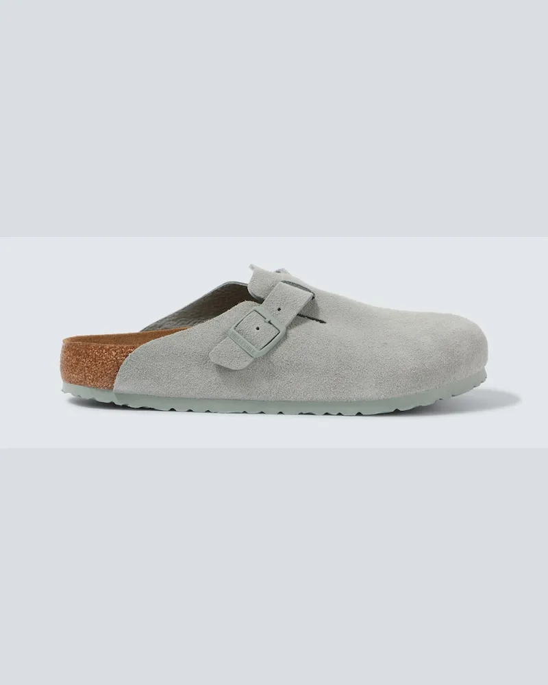 Birkenstock Mules Boston in pelle Grigio