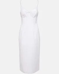 SPORTMAX Abito bustier midi in cotone Bianco