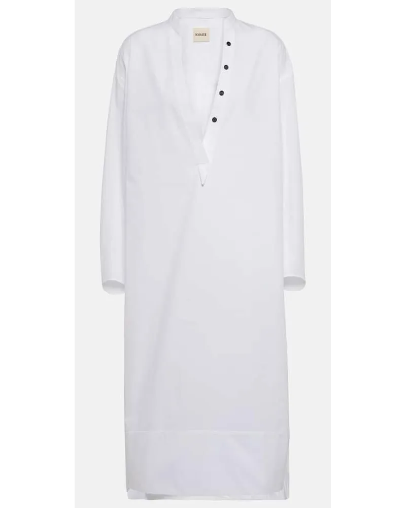 KHAITE Abito midi Brom in cotone Bianco