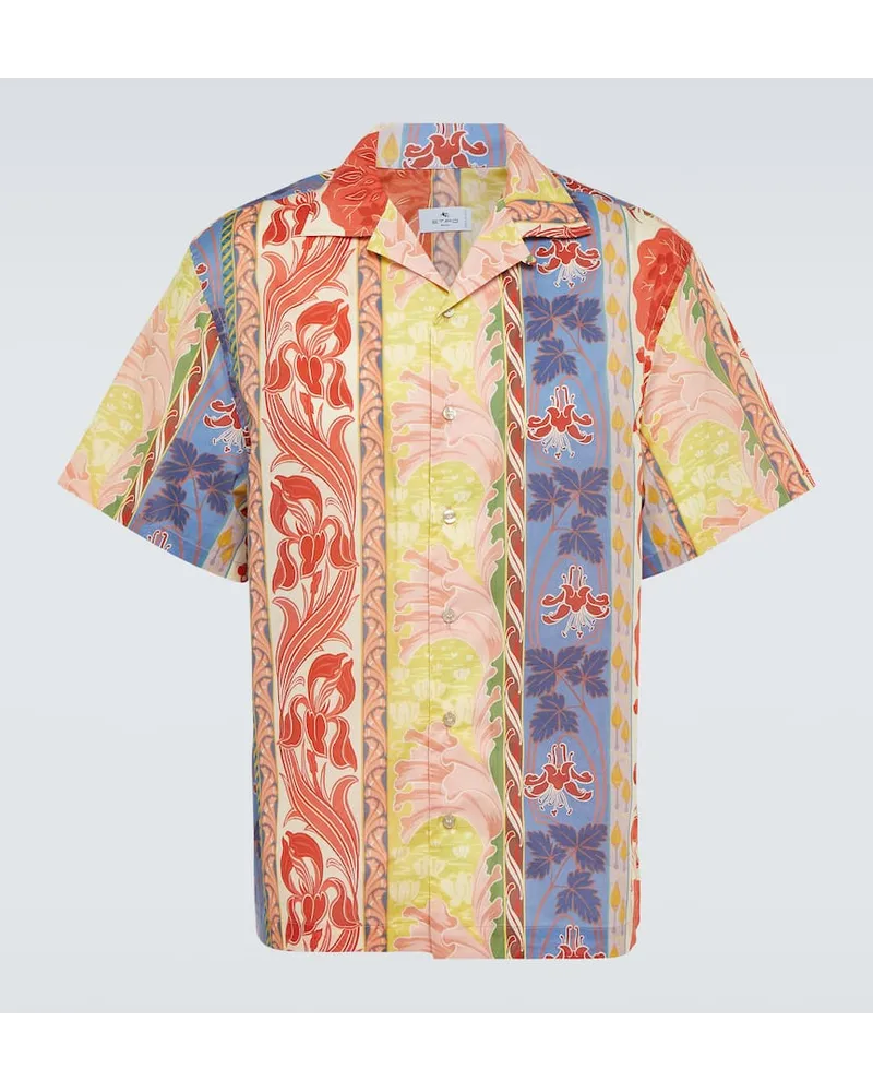 Etro Camicia bowling in cotone con stampa Multicolore