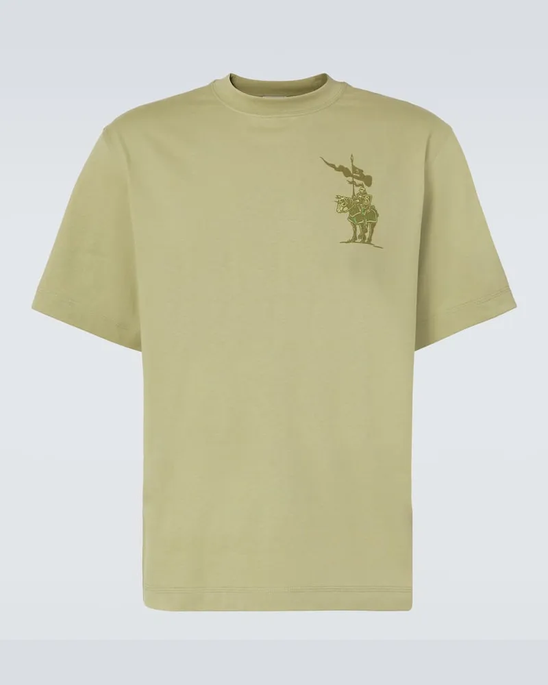 Burberry T-shirt Flagpole Knight in cotone Verde