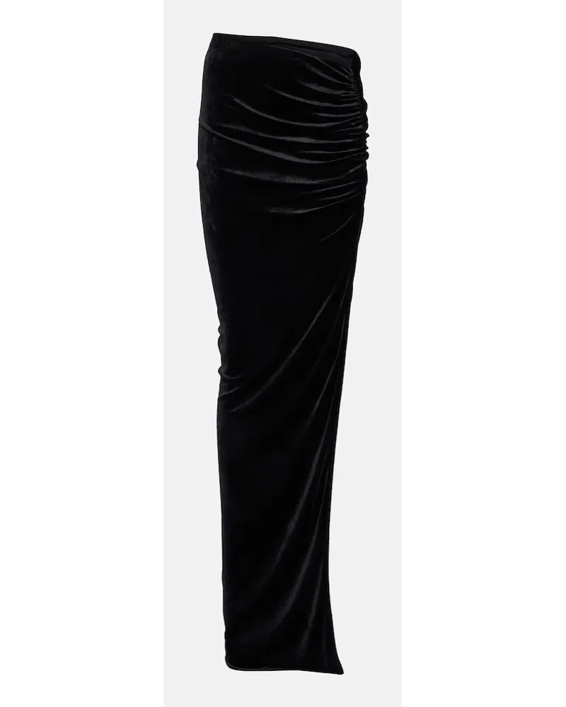 Rick Owens Lilies - Gonna lunga Svita in velluto Nero