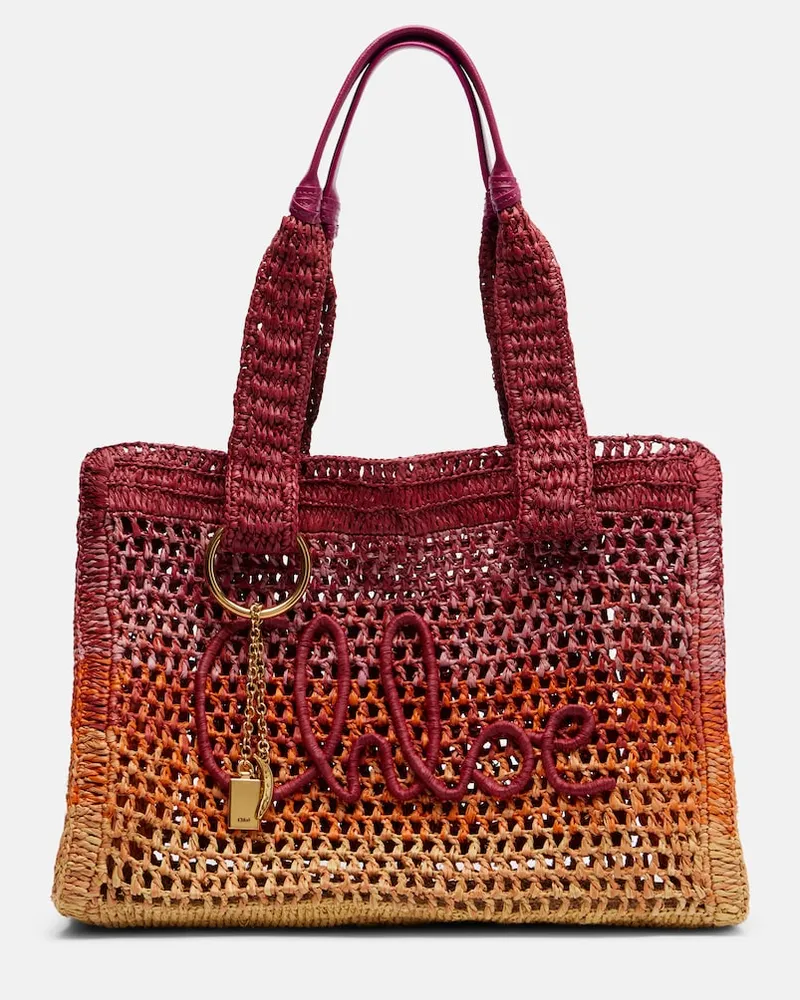 Chloé ChloÃ© Borsa Summer Banana East-West in rafia Rosso